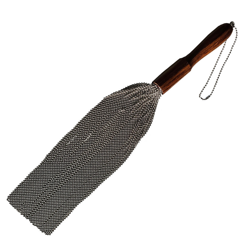 Beaded Metal Flogger With Wooden Handle