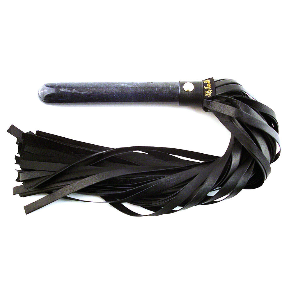 Leather Flogger With Smooth Marble Effect handle