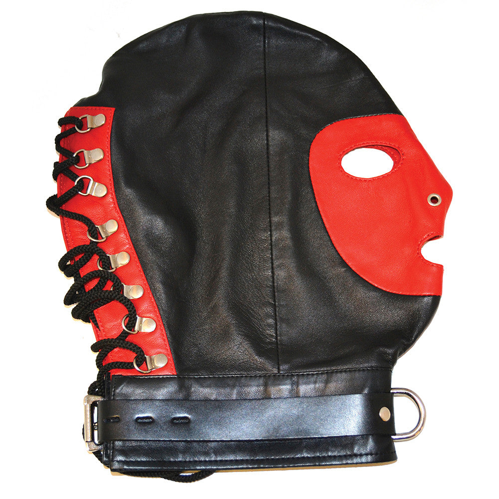 Leather Mask with D-Ring &
Lockable Buckle Strap