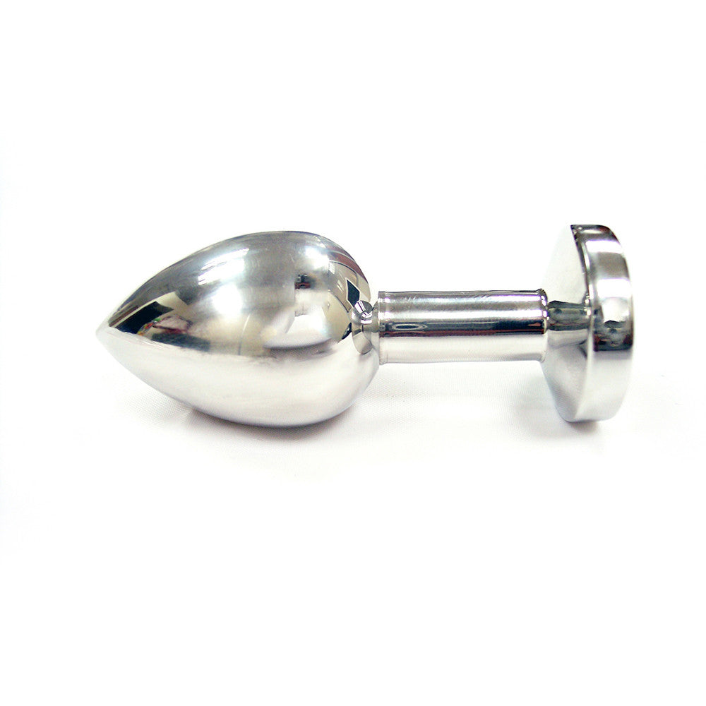 Medium Stainless Steel Butt Plug With Coloured Crystals In Clamshell