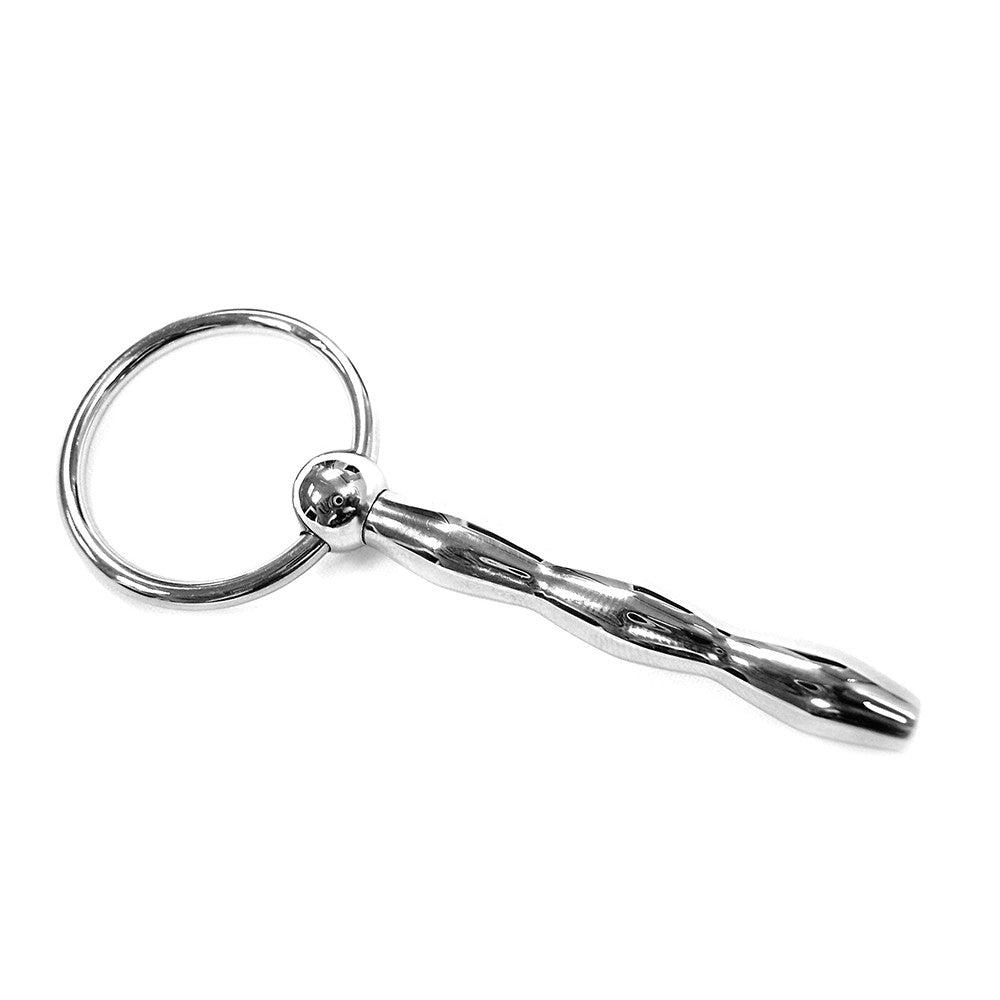 Stainless Steel Hollow Ribbed Urethral Probe In Clamshell