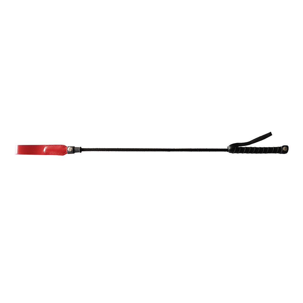 Chicote de montaria longo de couro com ponta fina de 24"