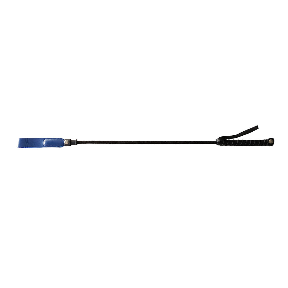 Chicote de montaria longo de couro com ponta fina de 24"