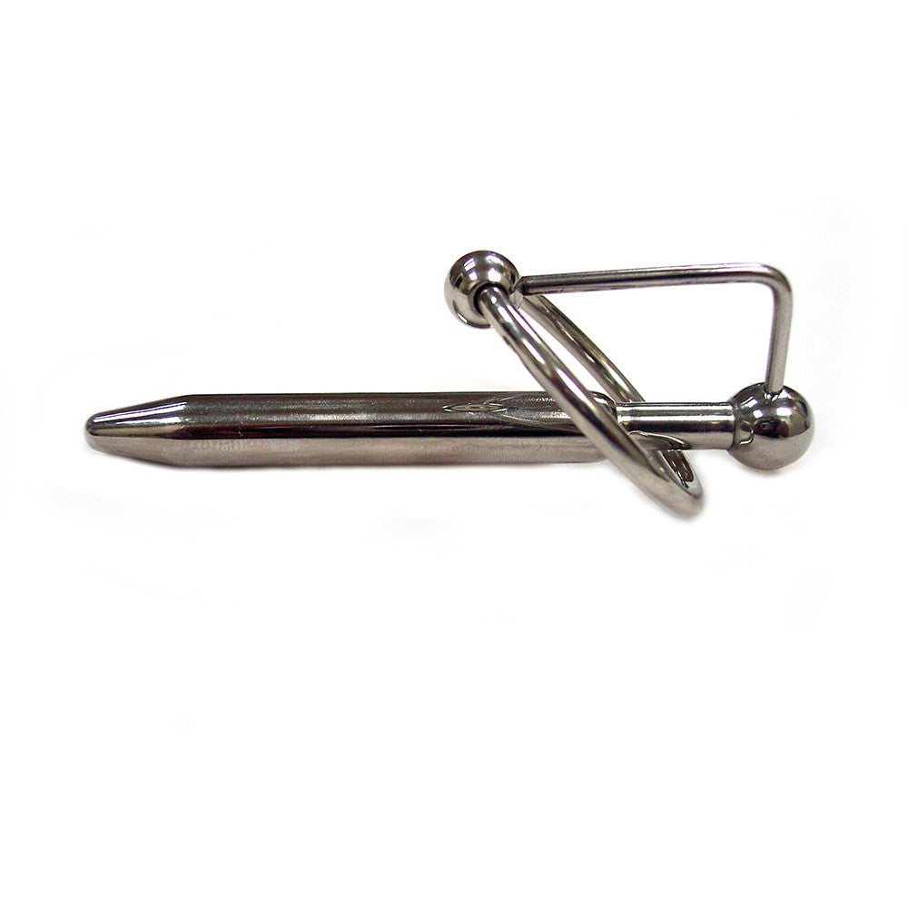 Stainless Steel Urethral Plug and Cock Ring (Large) In Clamshell