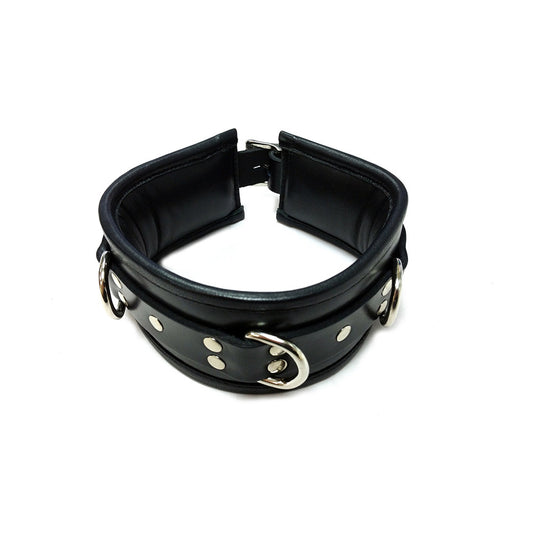 Leather 3 D-Ring Padded Collar
