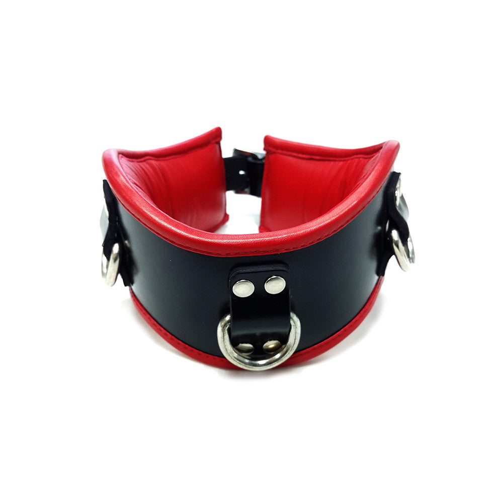Leather Padded Posture Collar With 3 D-Rings