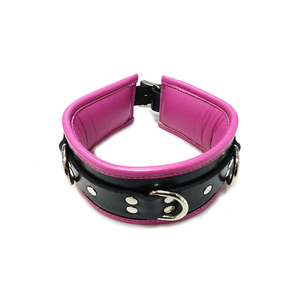 Leather 3 D-Ring Padded Collar