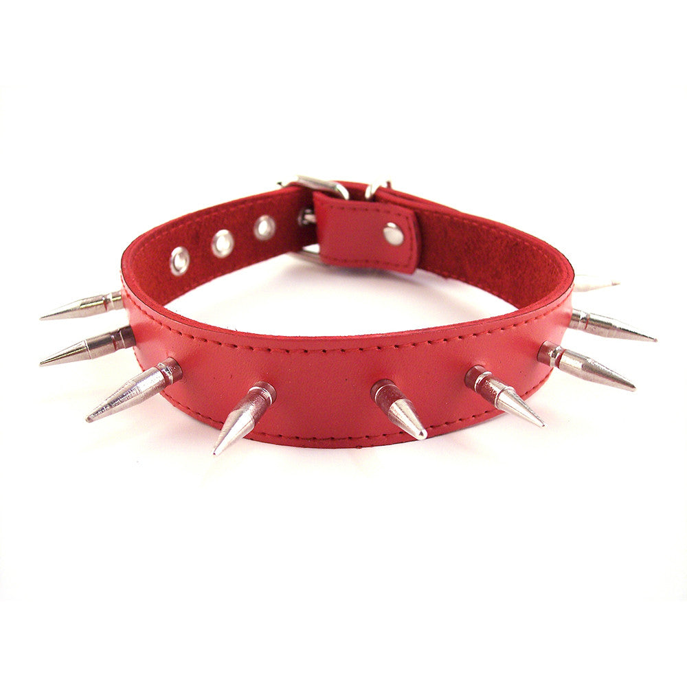 Leather Spiked Collar with 1 inch Spikes