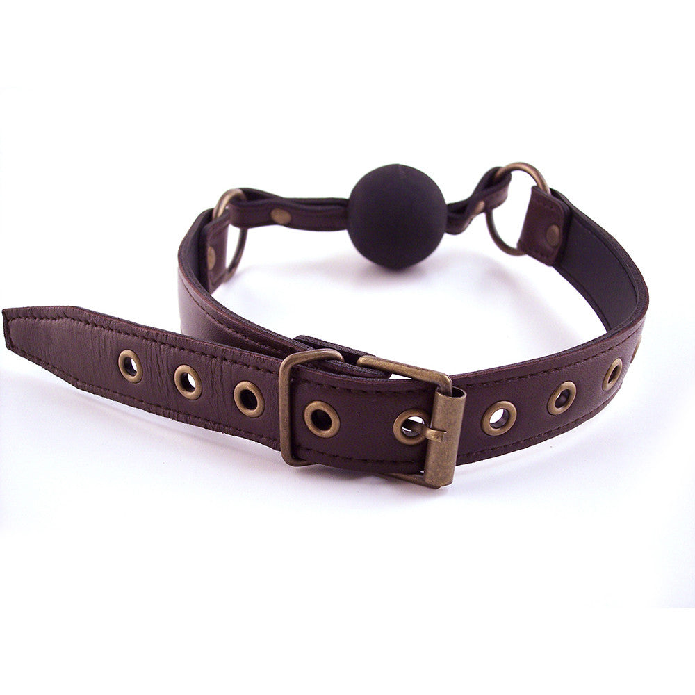 Leather Ball Gag With Rubber Ball