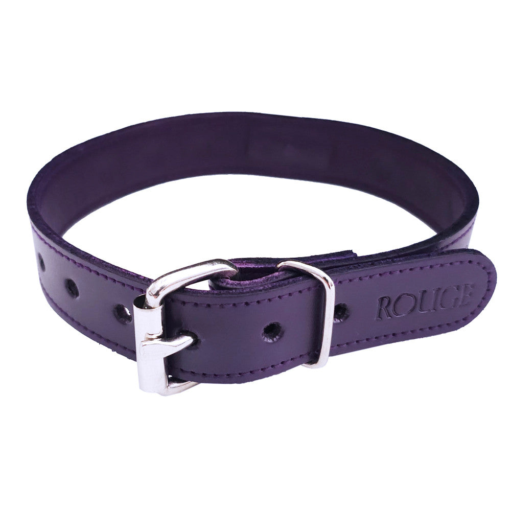 Leather Thin O-Ring Studded Collar with Detachable O-Ring