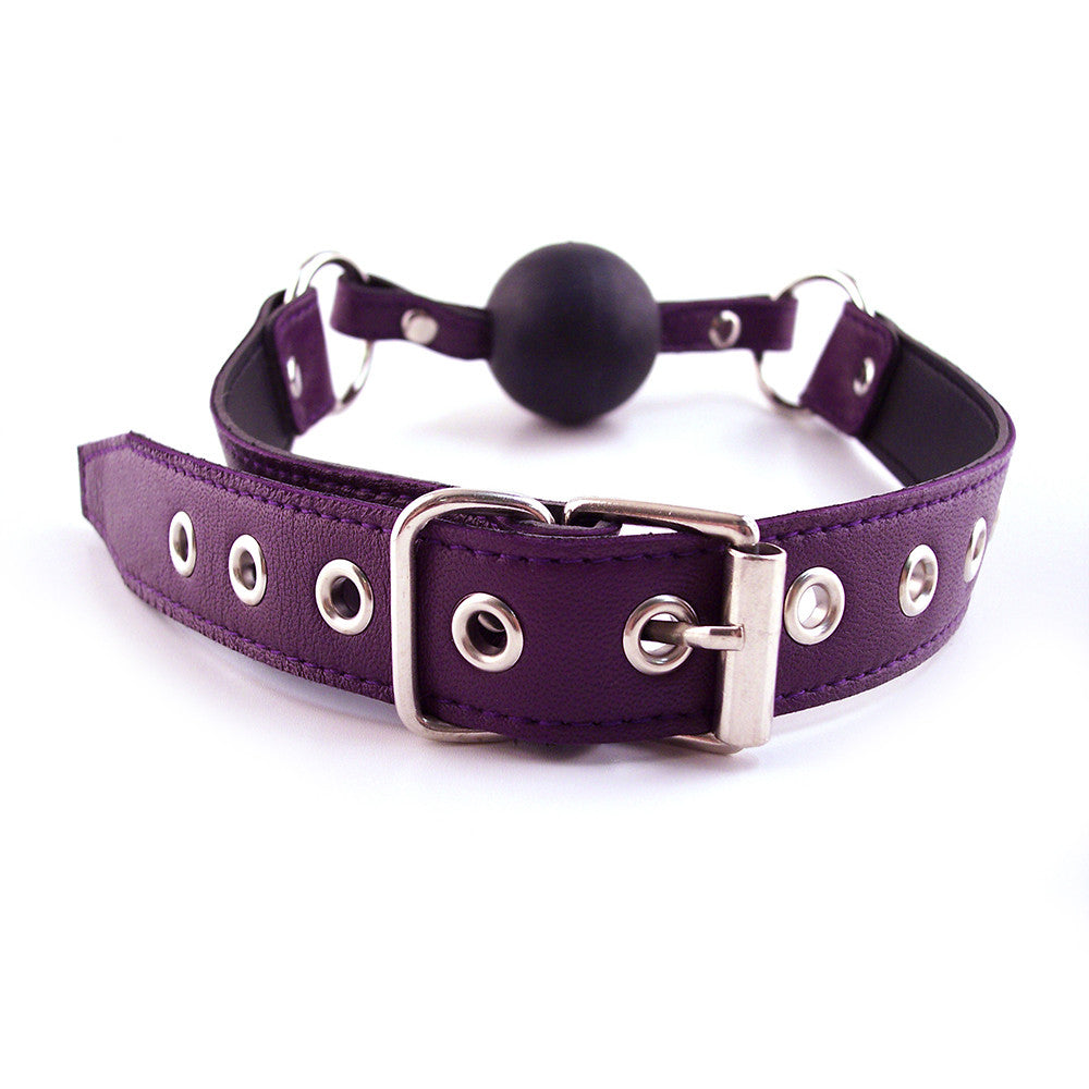 Leather Ball Gag With Rubber Ball
