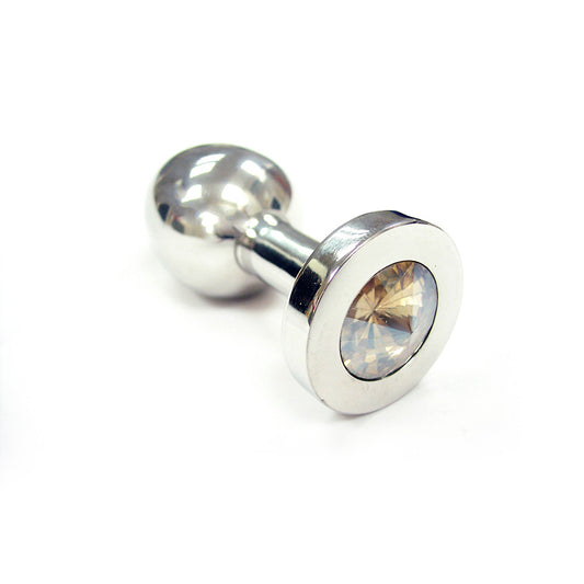 Medium Stainless Steel Butt Plug With Coloured Crystals In Clamshell