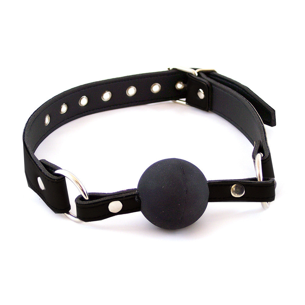 Leather Ball Gag With Rubber Ball