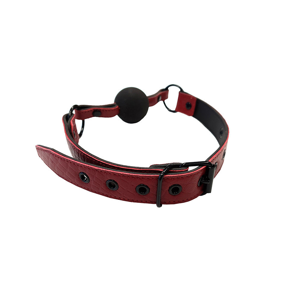 Leather Ball Gag With Rubber Ball