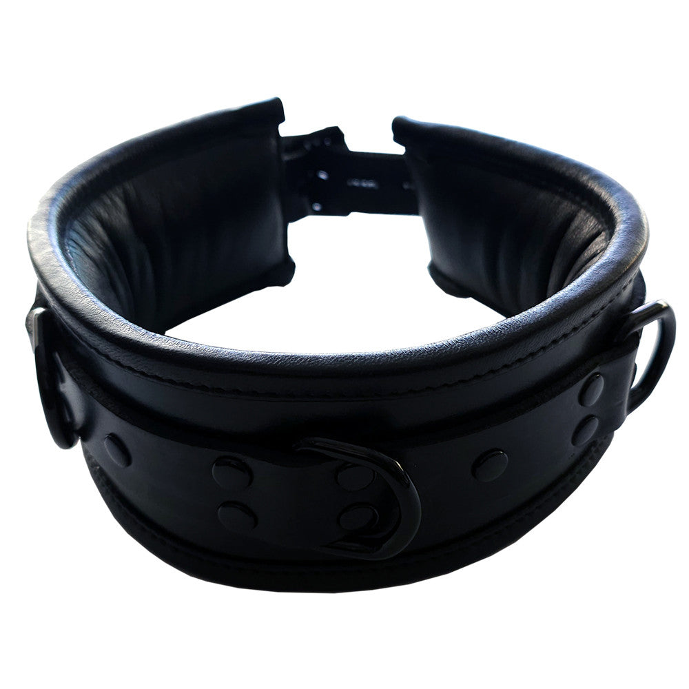 Leather 3 D-Ring Padded Collar