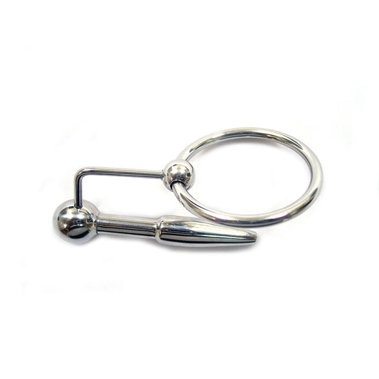 Stainless Steel Urethral Probe & Cock Ring In Clamshell