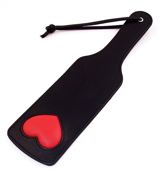 Leather Paddle with Red Padded Heart
