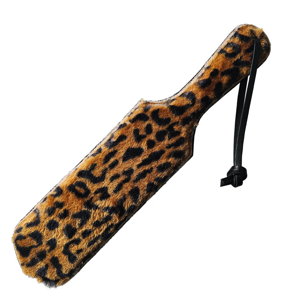 Leather Paddle with Faux Fur On One Side