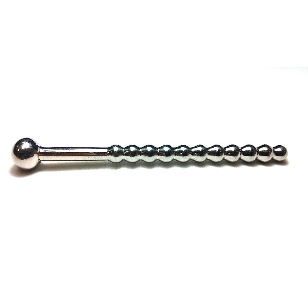 Stainless Steel Beaded Hollow Urethral Sound with Stopper  In Clamshell