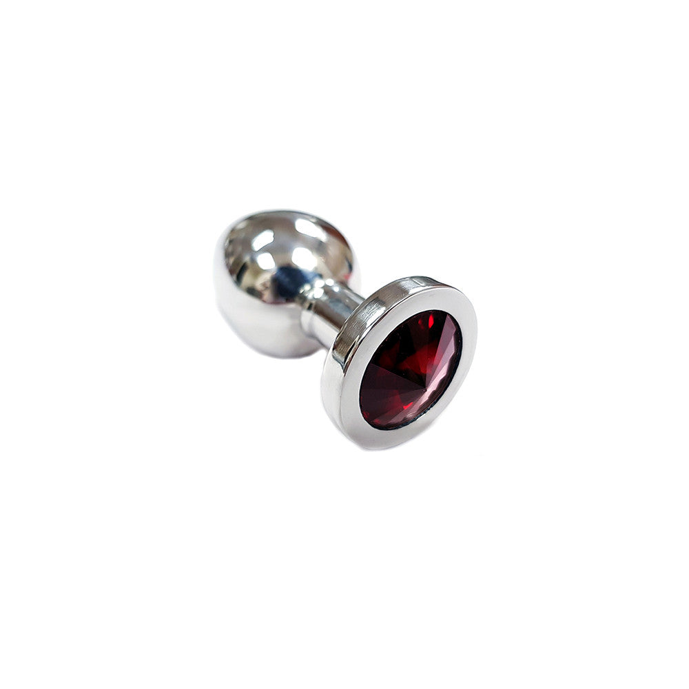 Small Stainless Steel Butt Plug With Coloured Crystal In Clamshell