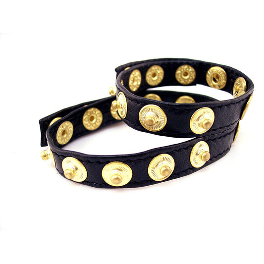 Leather Double Multi Snap Cock Strap  / Gold Snap Buttons In Clamshell