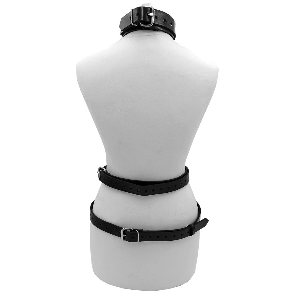 Leather Female Body Harness with Choker