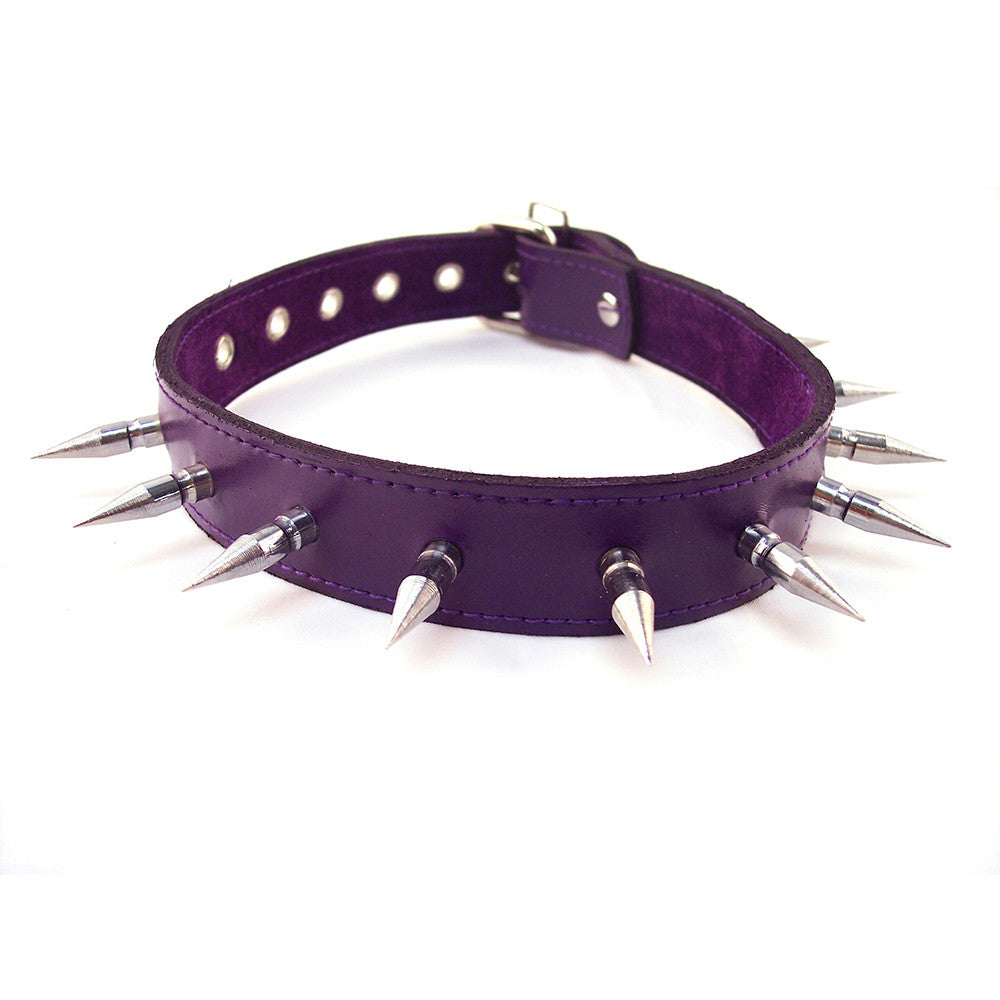 Leather Spiked Collar with 1 inch Spikes