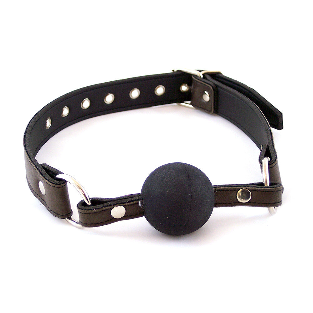 Leather Ball Gag With Rubber Ball
