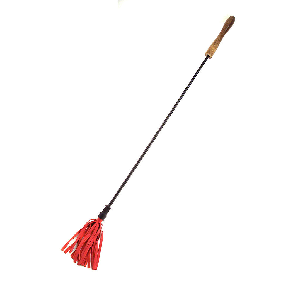Leather Riding Crop With Wooden Handle