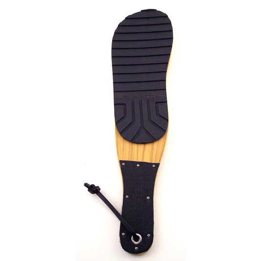 Wooden Shoe Paddle with Rubber Shoe Print