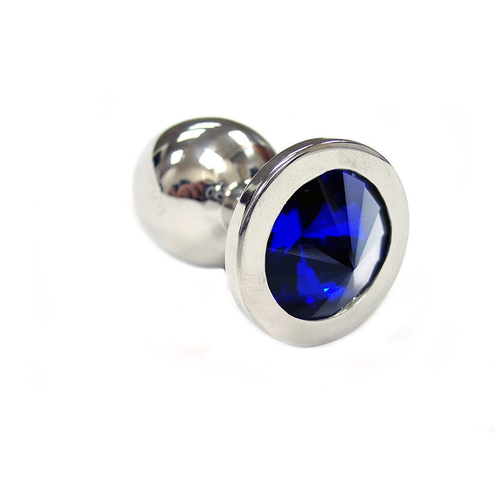 Large Stainless Steel Butt Plug With Coloured Crystal In Clamshell