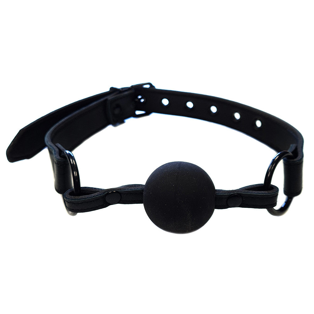 Leather Ball Gag With Rubber Ball