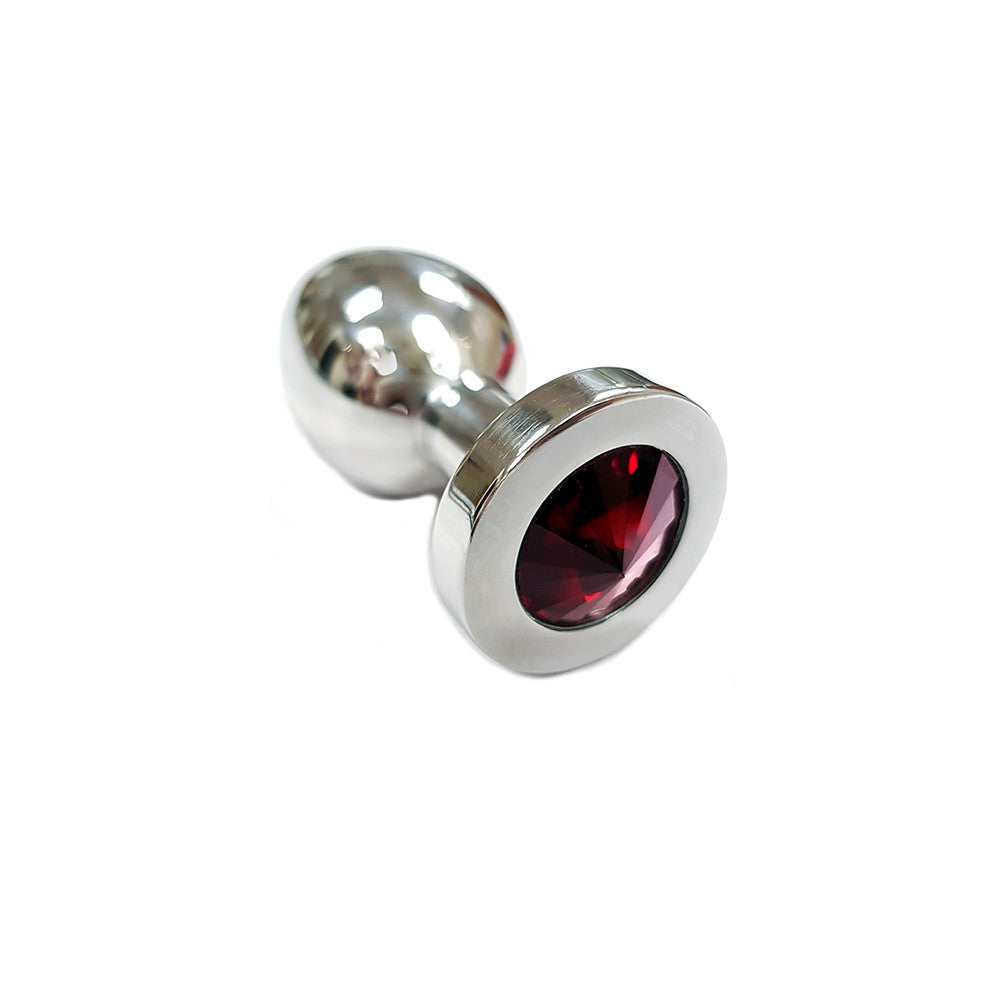Medium Stainless Steel Butt Plug With Coloured Crystals In Clamshell