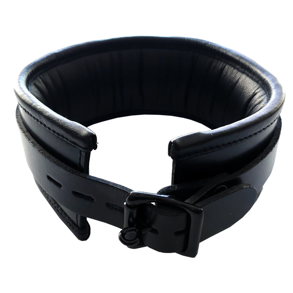 Leather 3 D-Ring Padded Collar