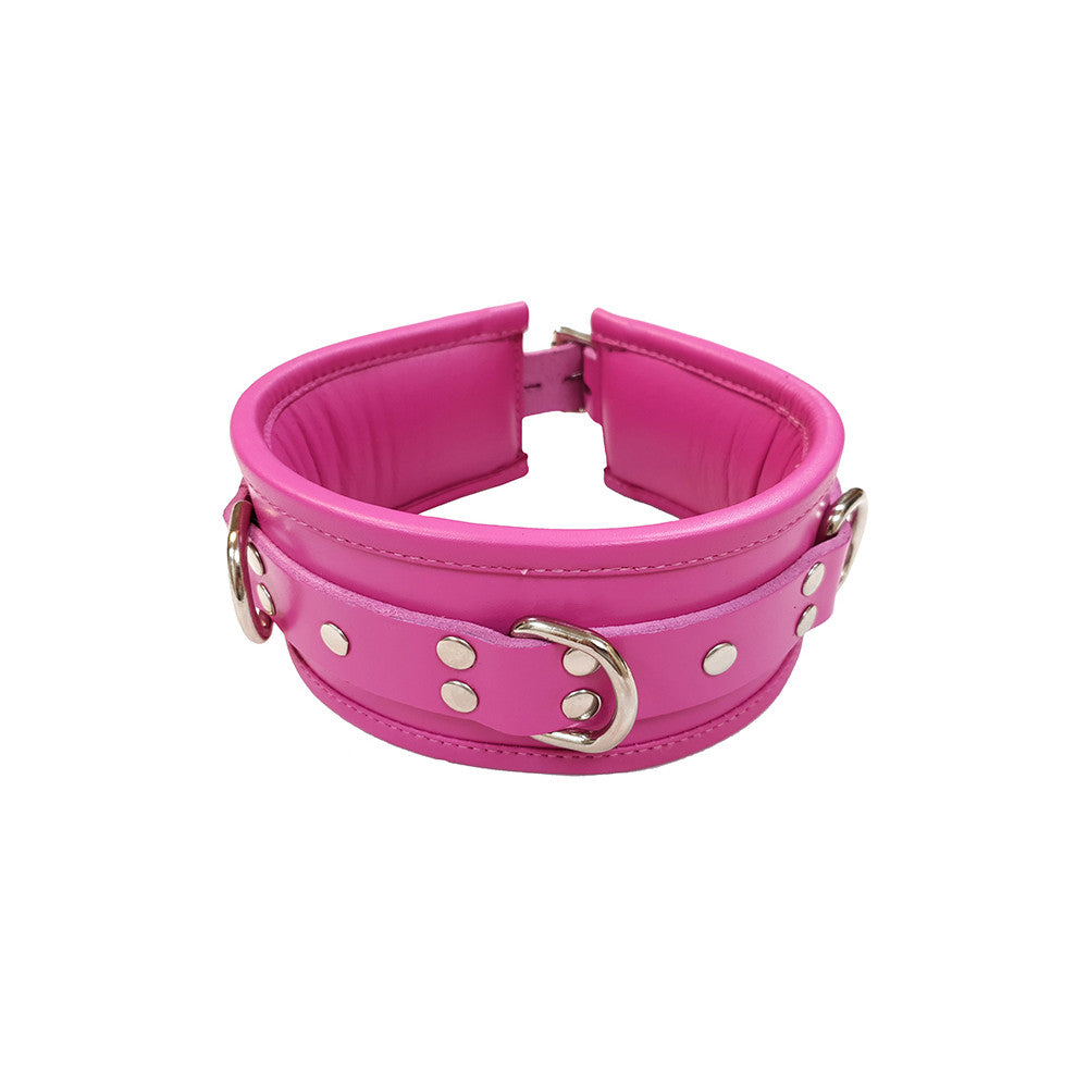 Leather 3 D-Ring Padded Collar