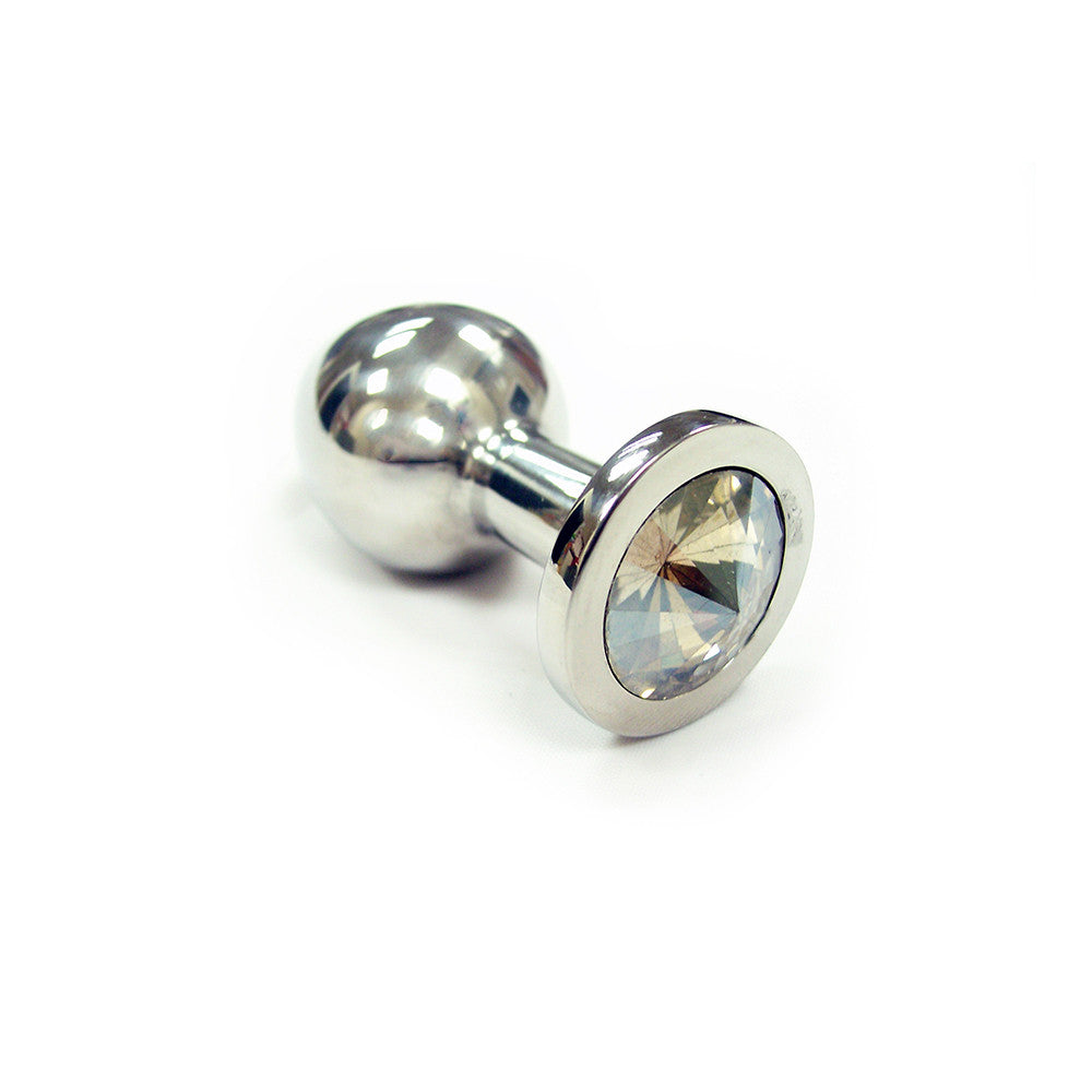 Small Stainless Steel Butt Plug With Coloured Crystal In Clamshell