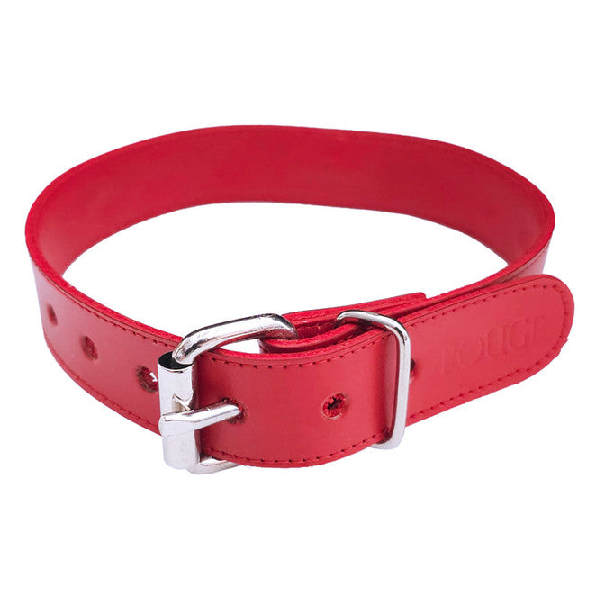 Leather Thin O-Ring Studded Collar with Detachable O-Ring