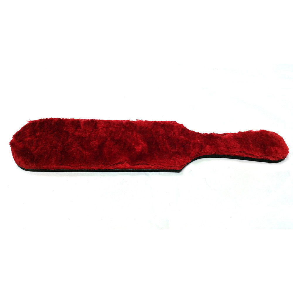 Leather Paddle with Faux Fur On One Side