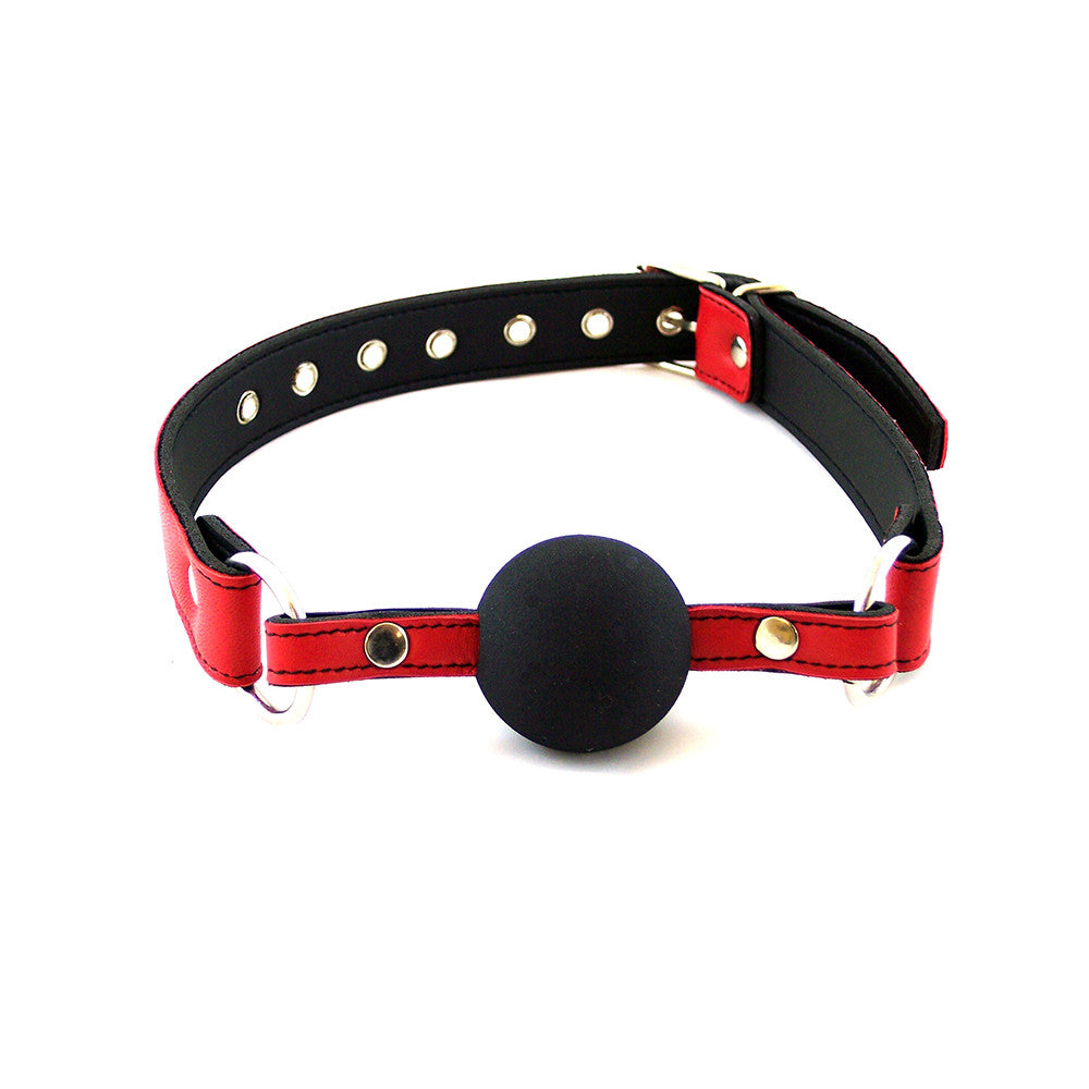 Leather Ball Gag With Rubber Ball