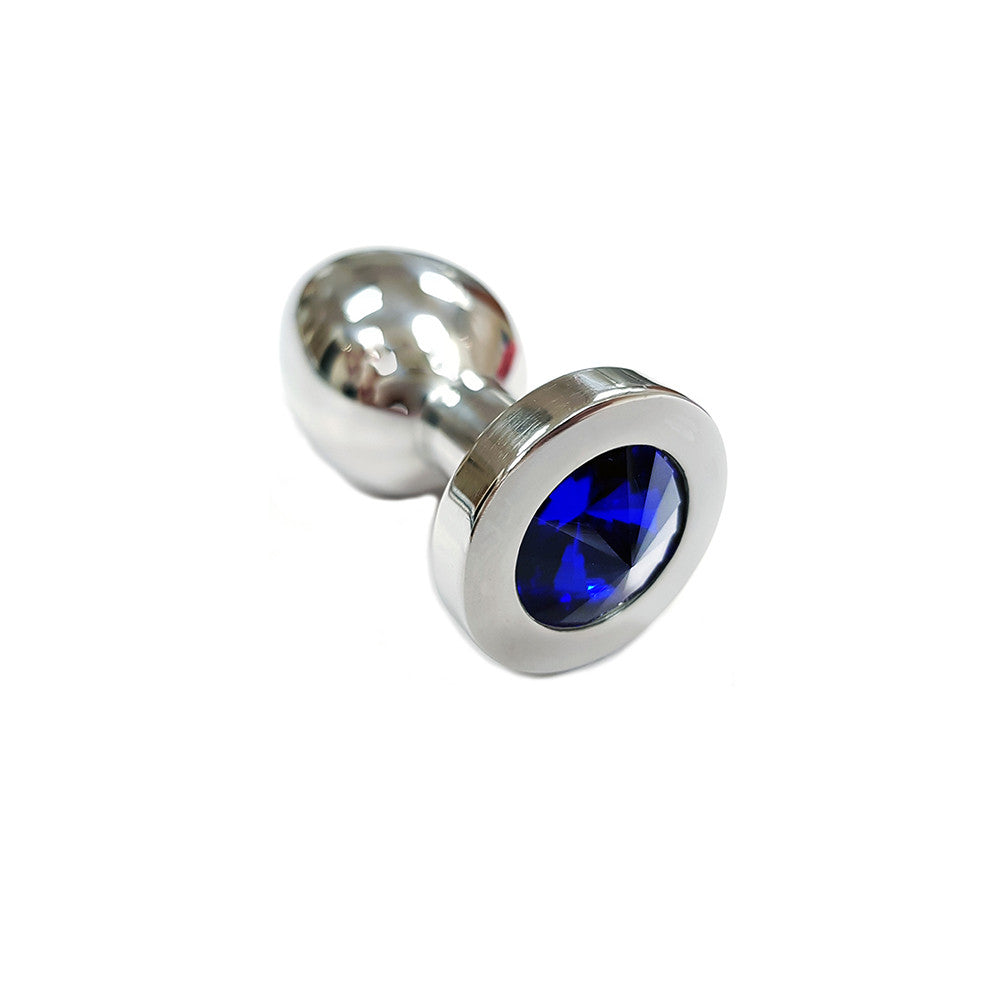 Medium Stainless Steel Butt Plug With Coloured Crystals In Clamshell