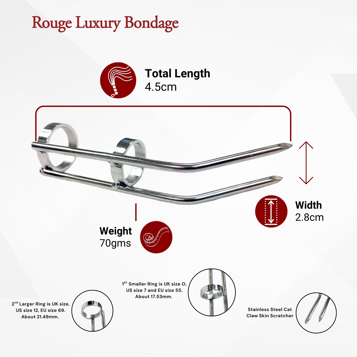 Garra de gato de acero inoxidable en forma de concha