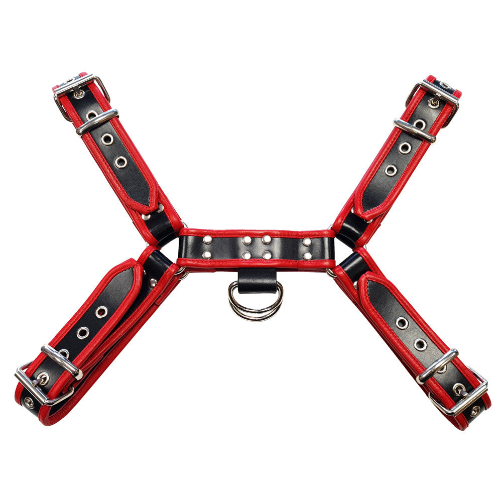 Arnés delantero de cuero O.T.H. con accesorios plateados