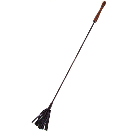 Leather Riding Crop With Wooden Handle