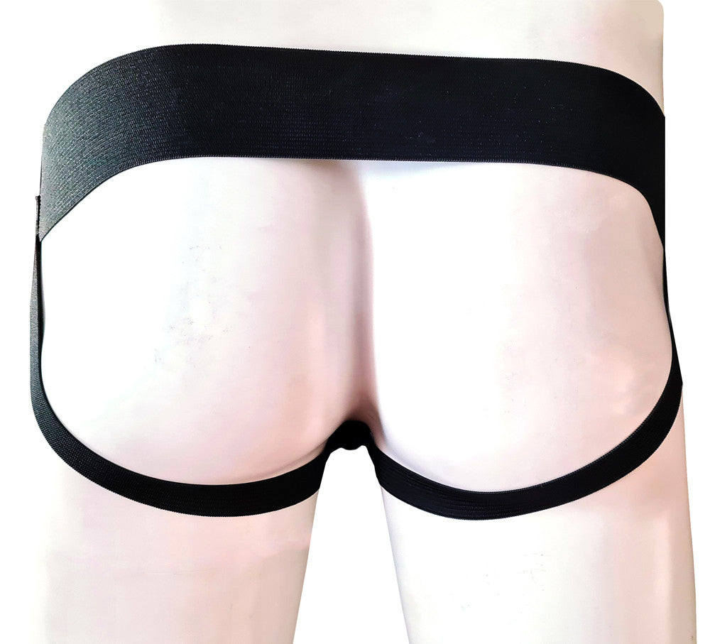 Leather Zip Jock Starp With Stripe