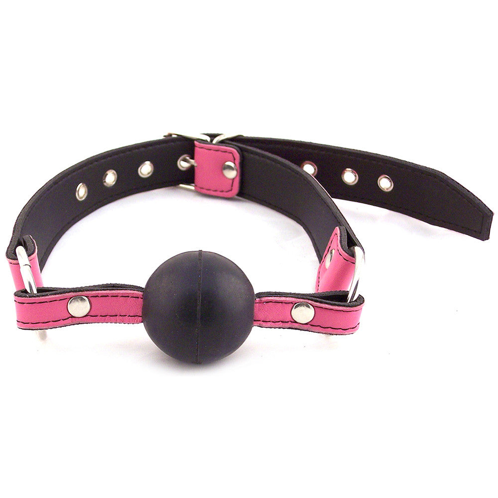 Leather Ball Gag With Rubber Ball