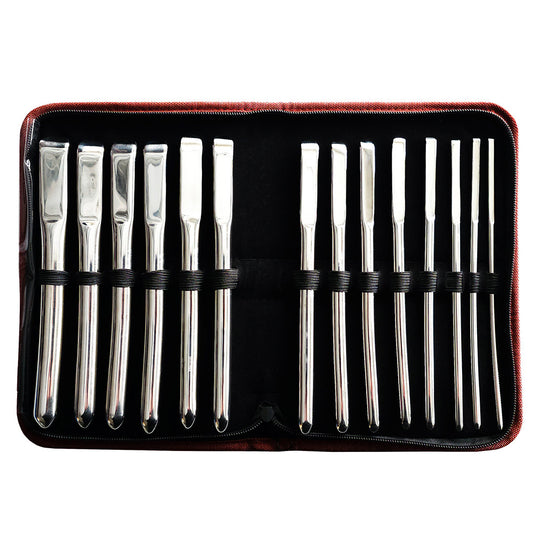 Stainless Steel Hegar Uterine 14 Piece Dilator Set In Case