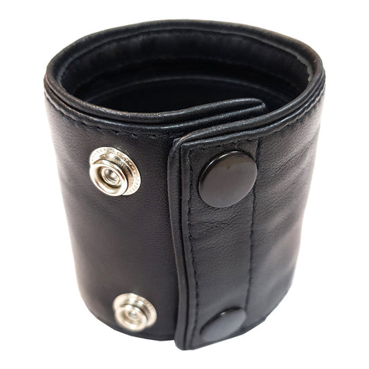 Leather Wrist Band Wallet With Piping