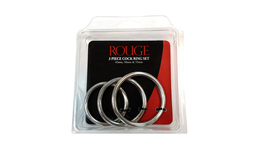 Stainless Steel 3 Piece Cock Ring Set (45/50/55mm)